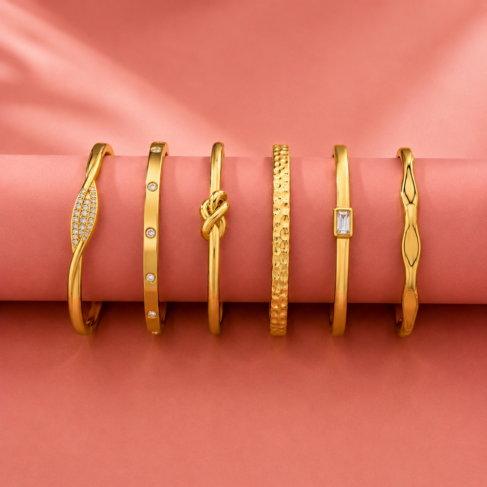 18k gold plated Anti Tarnish Bangle Bracelet
