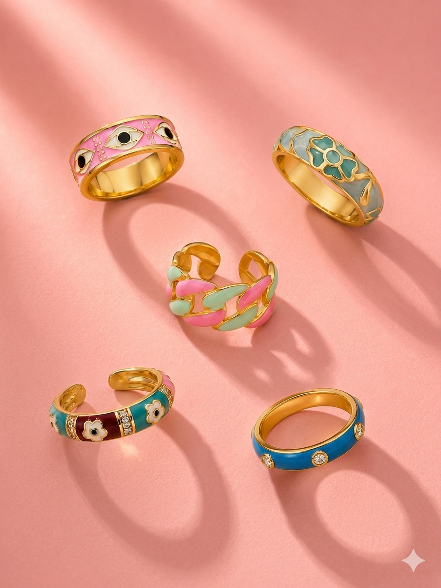 Enamel Finger Rings
