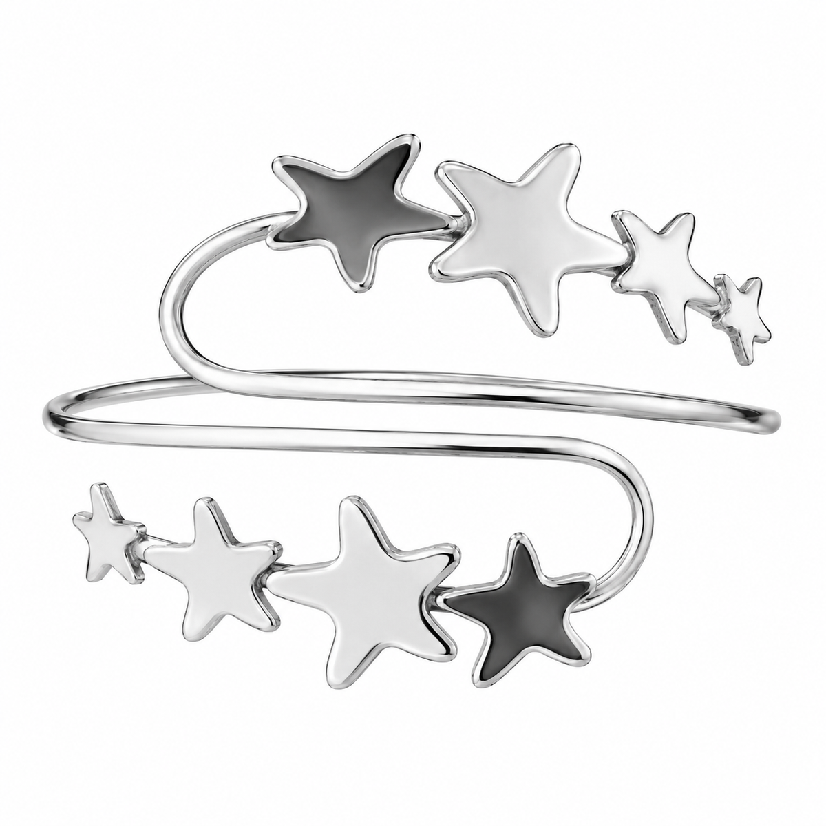 Silver Star Wrap Arm Cuff for Women – Celestial Statement Armlet