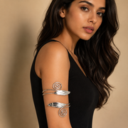 Flowing Grace Arm Cuff (Silver )