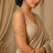 Golden Textured Swirl Statement Arm Cuff for Women