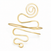 Golden Abstract Spiral Wrap Arm Cuff for Women