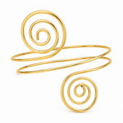 Golden Double Spiral Statement Arm Cuff for Women