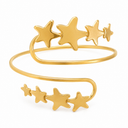 Golden Shooting Star Spiral Arm Cuff for Women