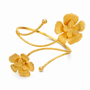 Golden Floral Wrap Arm Cuff for Women