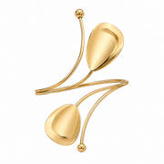 Golden Sculpted Leaf Wrap Arm Cuff for Women