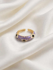 Mystic Eye Enamel Gold Adjustable Ring