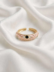 Mystic Eye Enamel Gold Adjustable Ring