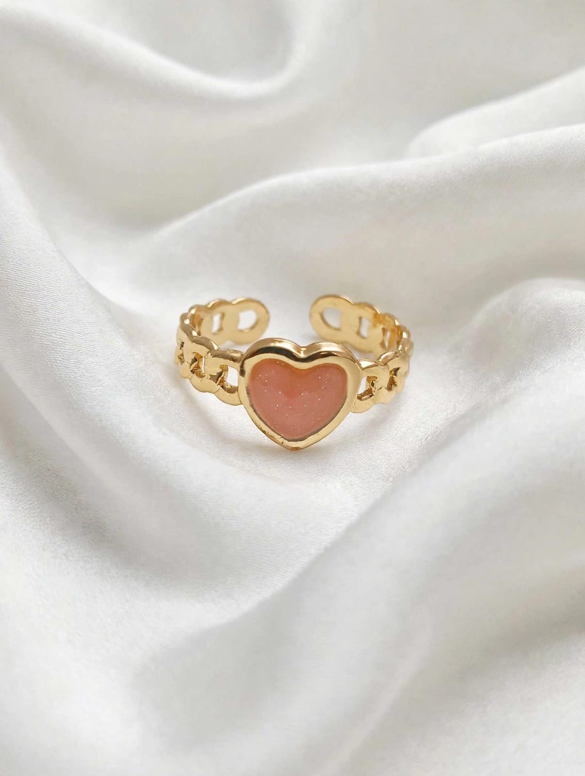 Blush Love Heart Gold Statement Ring