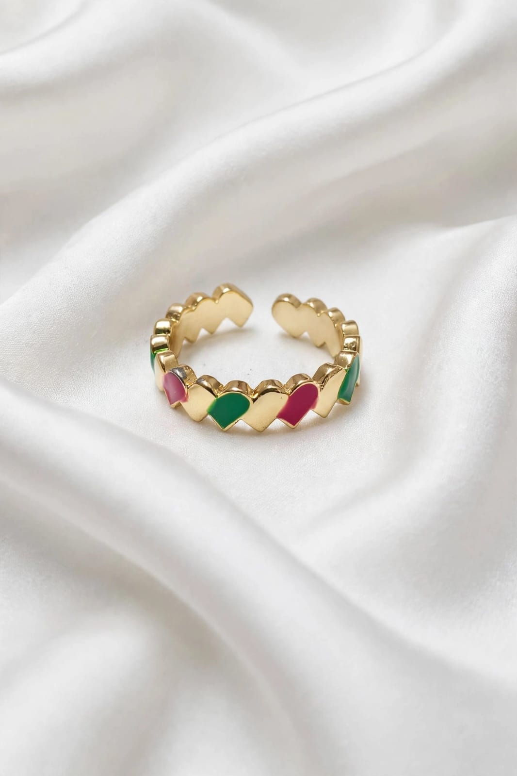 Love Pop Multicolor Heart Gold Ring