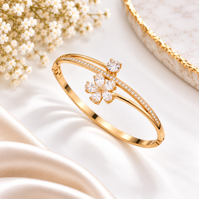 Crystal Blossom Gold Bracelet (Baby Size)
