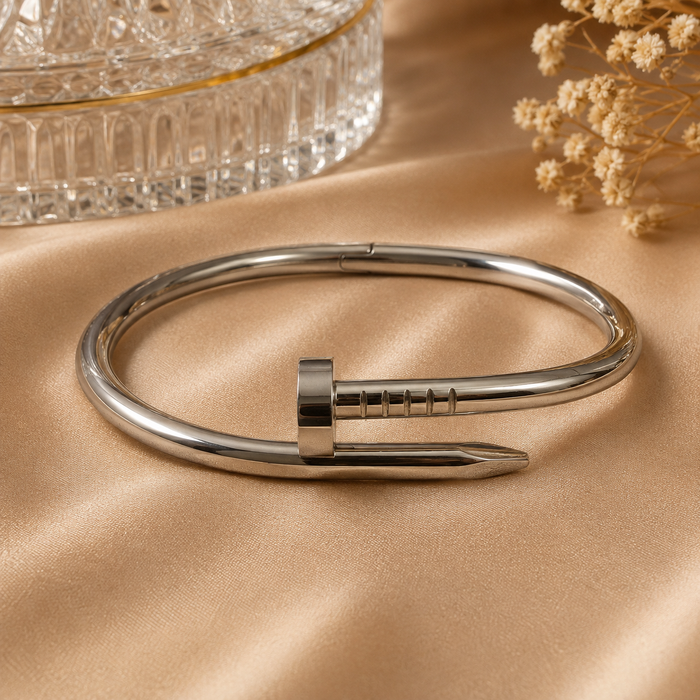 Modern Silver Nail Cuff Bracelet (Cartier Nail)