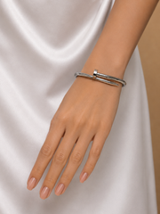 Modern Silver Nail Cuff Bracelet (Cartier Nail)