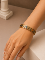 Heritage Stone Rose Gold Cuff Bracelet