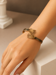 Golden Embrace Hand Cuff Bracelet