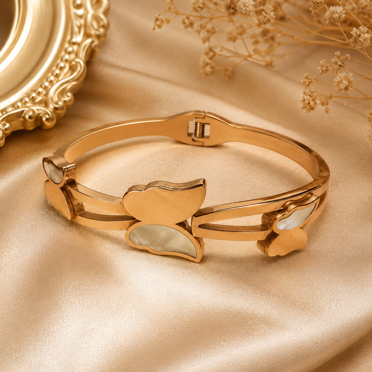 Luxe Butterfly Rose Gold Cuff Bracelet