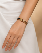 Signature Black Enamel Gold Cuff Bracelet