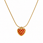 Ruby Heart Pendant Necklace – Anti Tarnish Stainless Steel