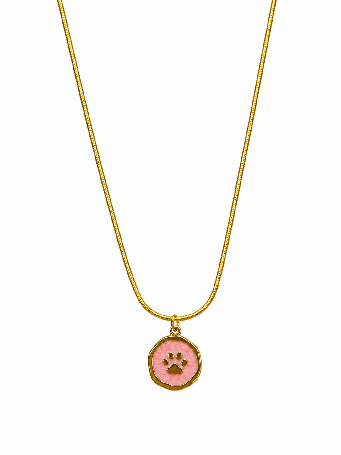 Cute Paw Print Gold Pendant Necklace – Anti Tarnish Stainless Steel