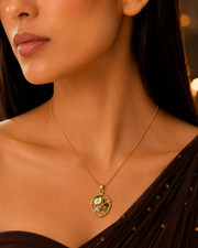 Floral Enamel Gold Pendant Necklace – Anti Tarnish Stainless Steel