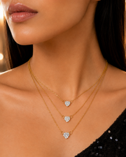 Triple Heart Crystal Layered Necklace – Anti Tarnish Gold Stainless Steel