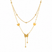 Butterfly Double Layer Gold Necklace – Anti Tarnish Stainless Steel