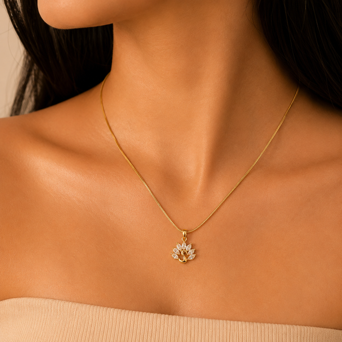 Crystal Swan Gold Pendant Necklace – Anti Tarnish Stainless Steel