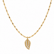 Crystal Leaf Gold Pendant Necklace – Anti Tarnish Stainless Steel