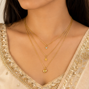 Celestial Three Layer Gold Necklace Set – Anti Tarnish Stainless Steel