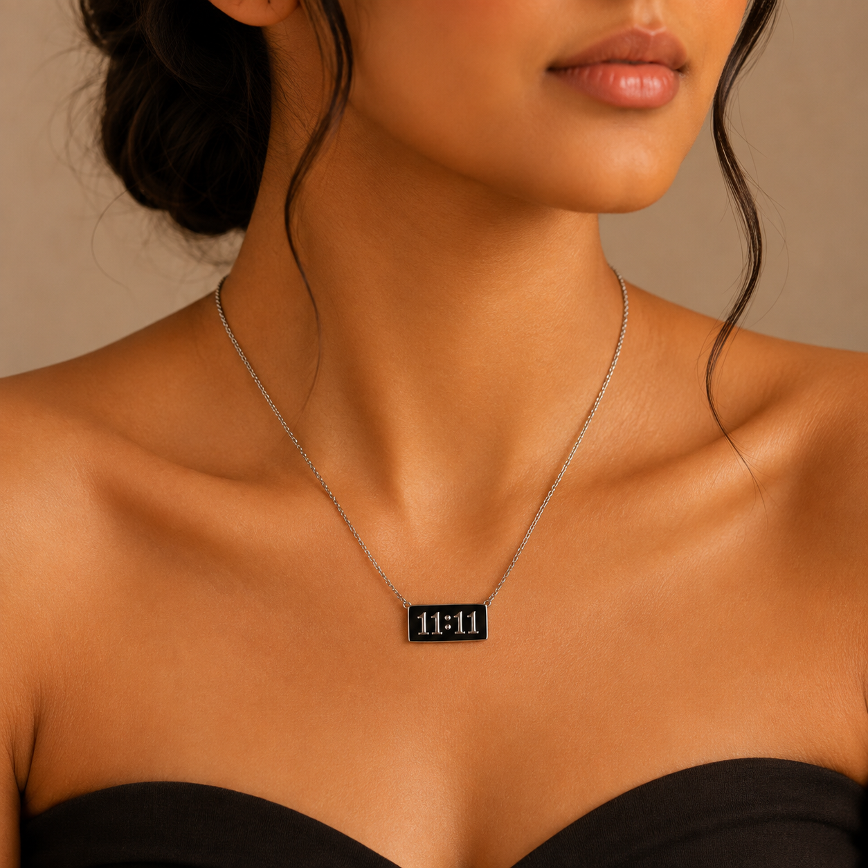 11:11 Silver Manifestation Bar Necklace – Anti Tarnish Stainless Steel