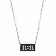 11:11 Silver Manifestation Bar Necklace – Anti Tarnish Stainless Steel