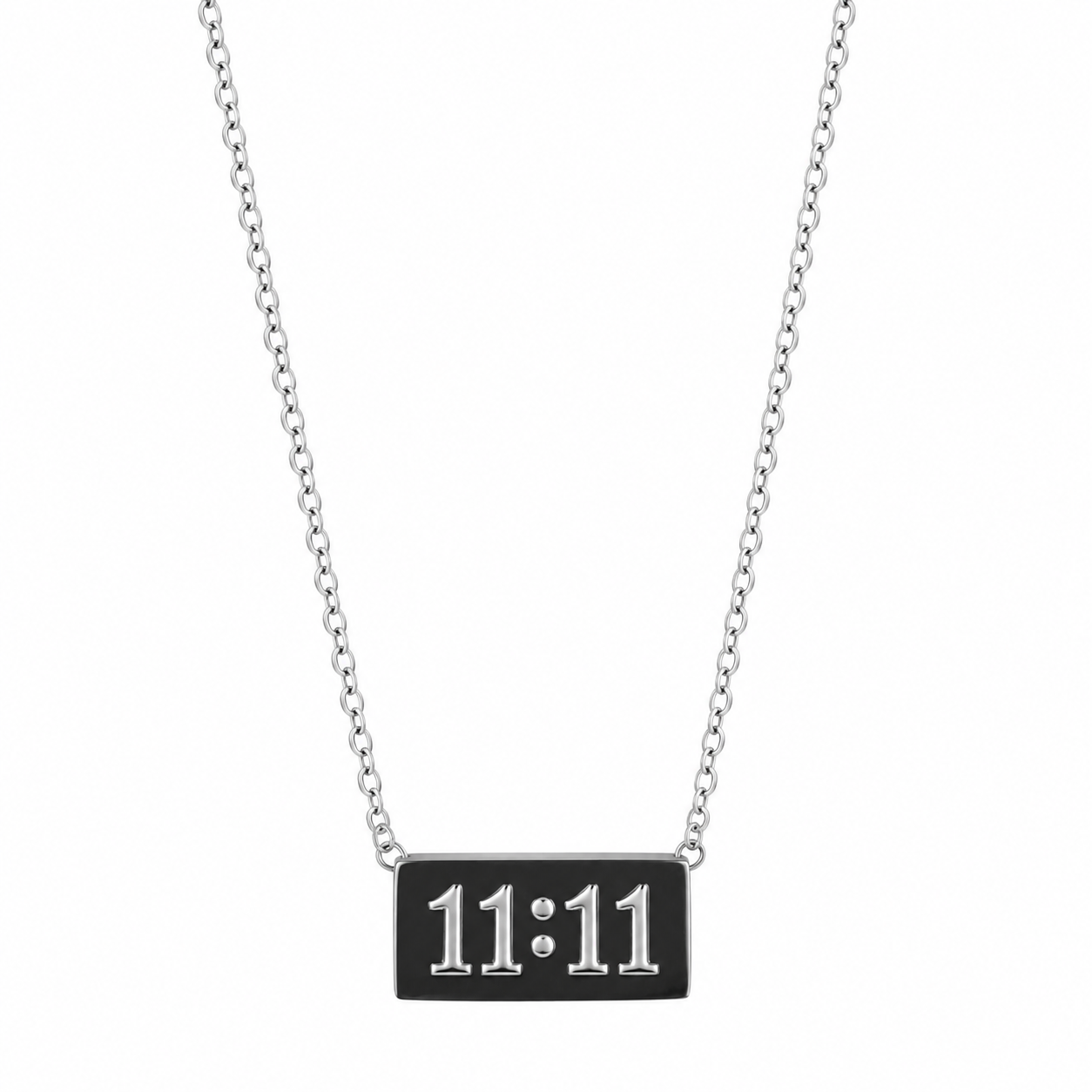 11:11 Silver Manifestation Bar Necklace – Anti Tarnish Stainless Steel
