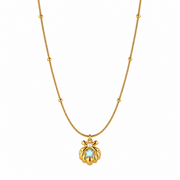 Blue shell Charm Gold Pendant Necklace – Anti Tarnish Stainless Steel
