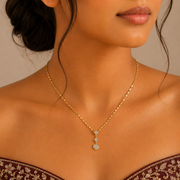 Crystal Clover Drop Gold Pendant Necklace – Anti Tarnish Stainless Steel