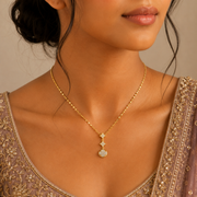 Crystal Clover Drop Gold Pendant Necklace – Anti Tarnish Stainless Steel