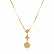 Crystal Clover Drop Gold Pendant Necklace – Anti Tarnish Stainless Steel