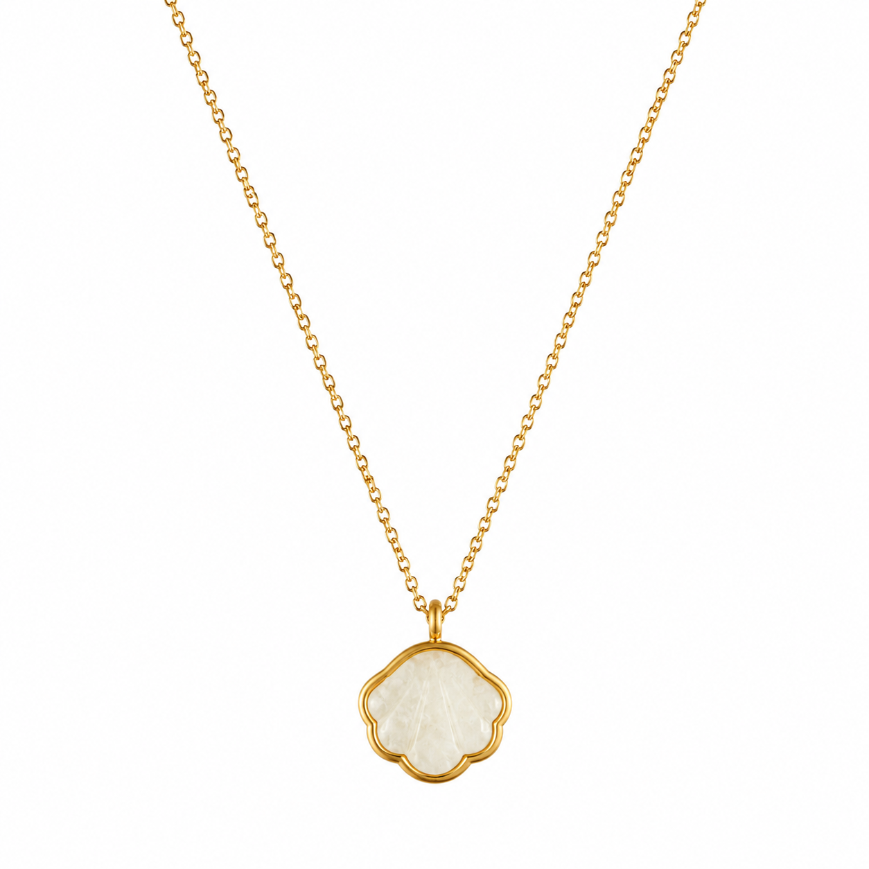 Mother of Pearl Clover Gold Pendant Necklace – Anti Tarnish Stainless Steel