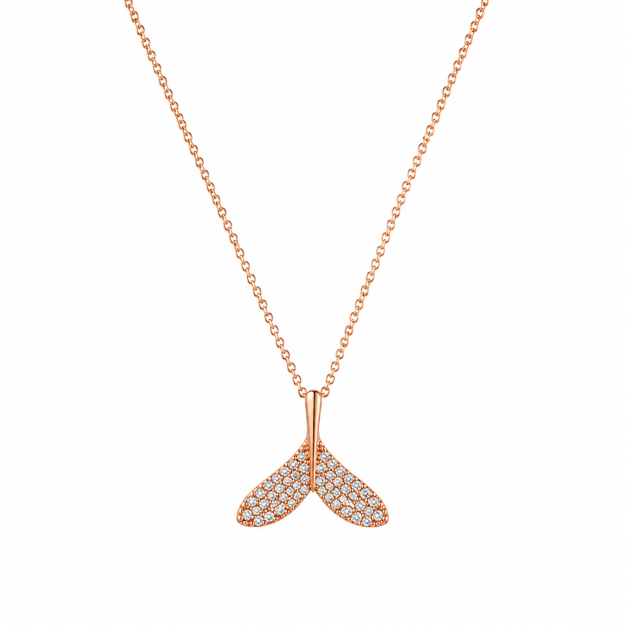 Rose Gold Crystal Mermaid Tail Pendant Necklace – Anti Tarnish Stainless Steel