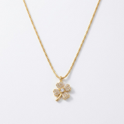 Lucky Clover Crystal Pendant Necklace – Anti Tarnish Gold Stainless Steel Chain