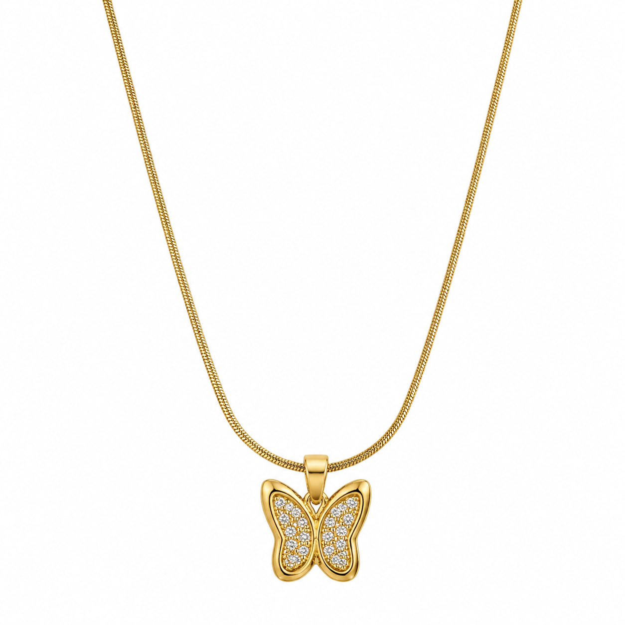 Luxe Butterfly Gold Pendant Necklace – Anti Tarnish Stainless Steel Chain