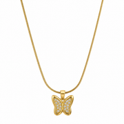 Luxe Butterfly Gold Pendant Necklace – Anti Tarnish Stainless Steel Chain
