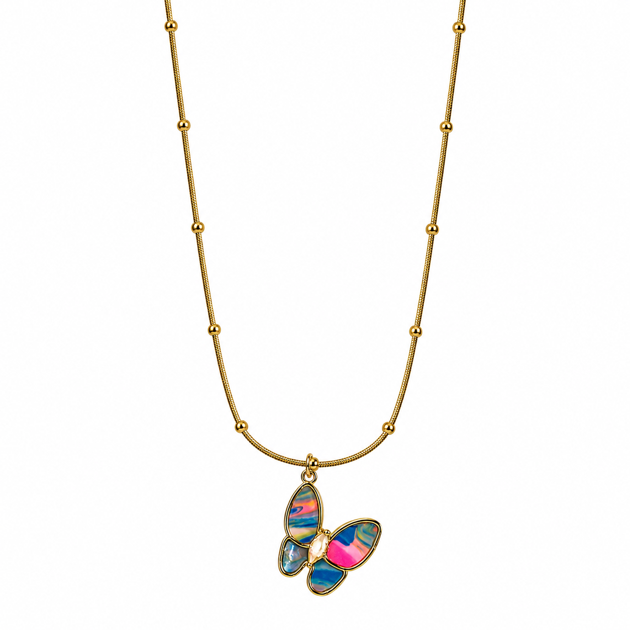 Aurora Butterfly Pendant Necklace – Anti Tarnish Stainless Steel