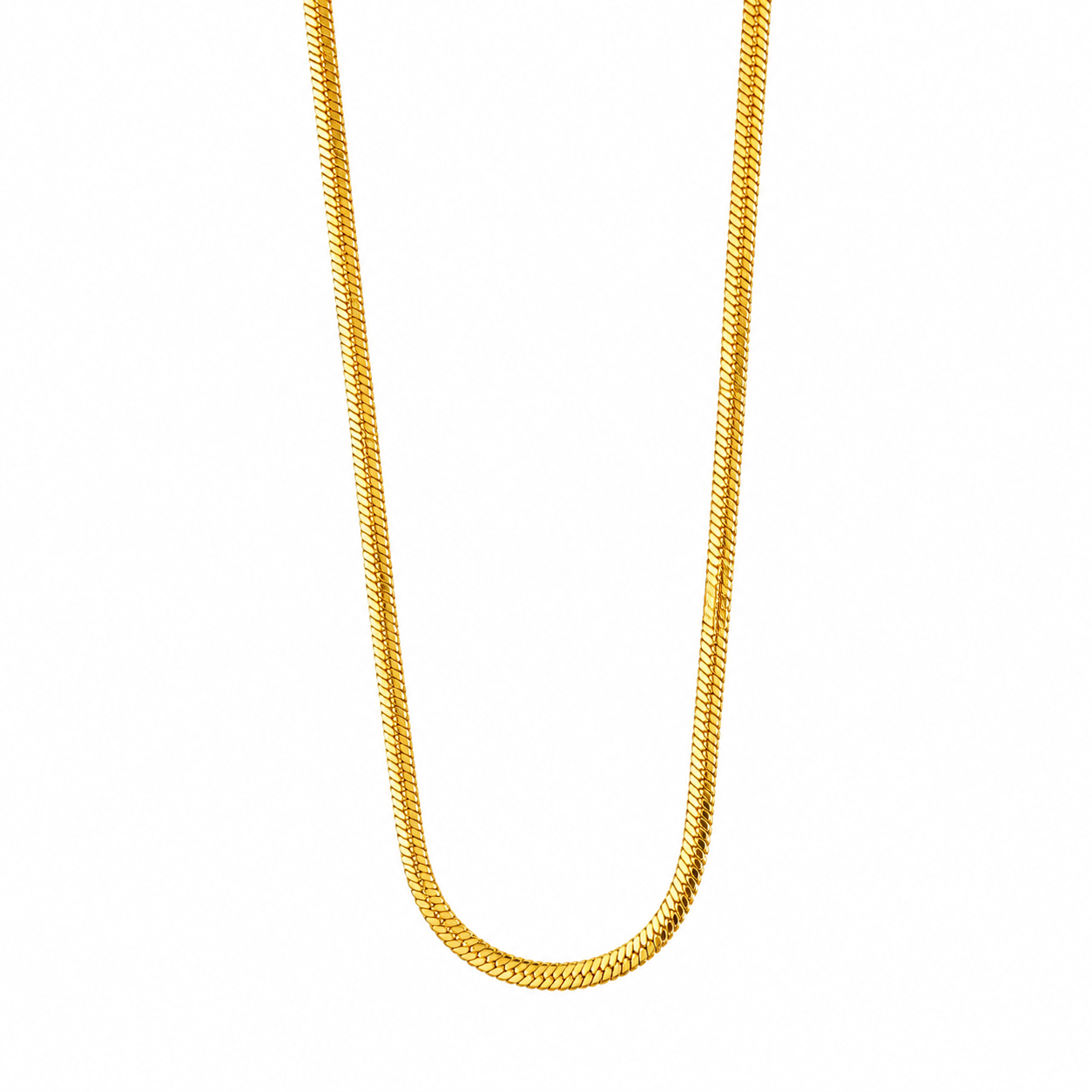 Classic Gold Herringbone Chain Necklace – Anti Tarnish Stainless Steel Necklace for Women