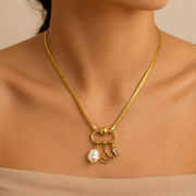 Pearl Charm Pendant Necklace – Anti Tarnish Gold Stainless Steel Necklace