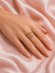 Ivory Rose Gold Floral Wrap Ring