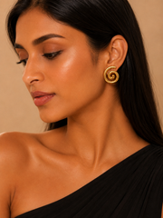 Infinity Spiral Gold Stud Earrings – Anti Tarnish Stainless Steel