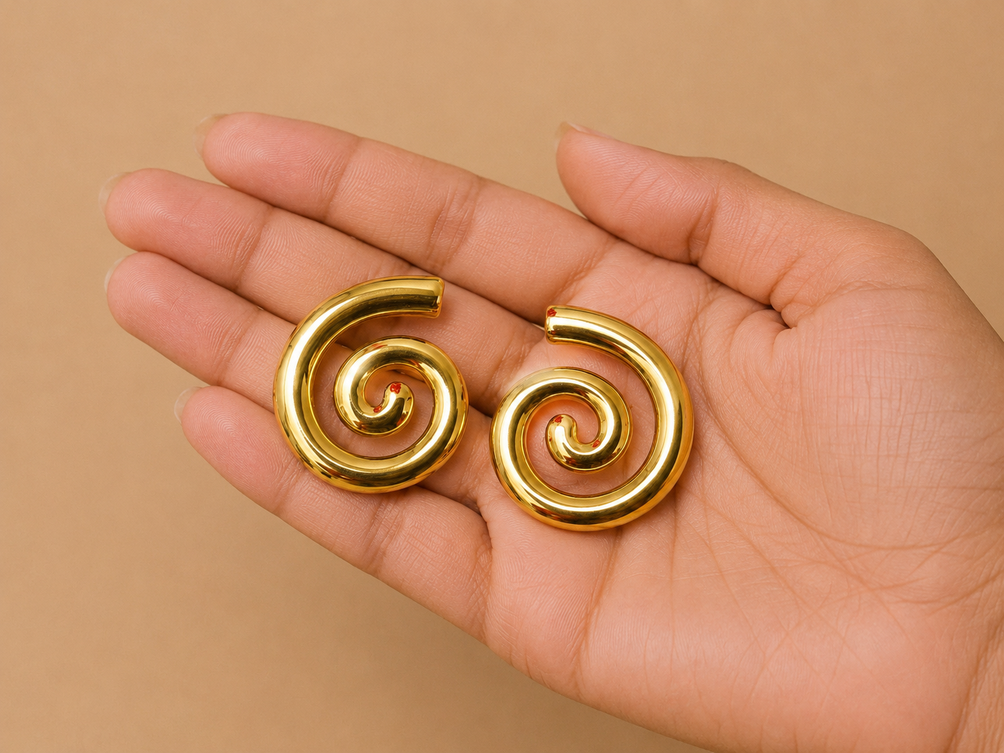 Infinity Spiral Gold Stud Earrings – Anti Tarnish Stainless Steel