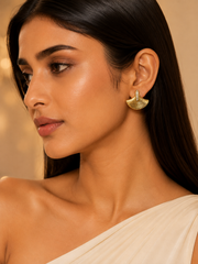 Celestial Arc Gold Stud Earrings – Anti Tarnish Stainless Steel