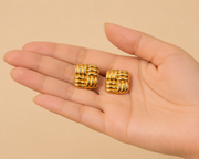 Modern Woven Gold Stud Earrings – Anti Tarnish Stainless Steel