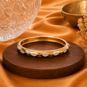 Diamond Petal Gold Enamel Bangle